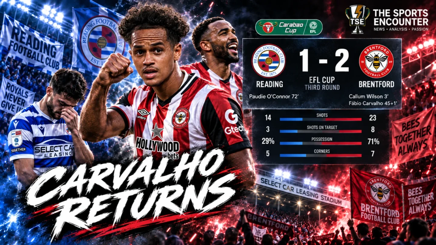 Fábio Carvalho celebrates after scoring on his return as Brentford beat Reading 2-1 in the Carabao Cup third round.