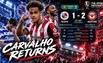 Fábio Carvalho celebrates after scoring on his return as Brentford beat Reading 2-1 in the Carabao Cup third round.
