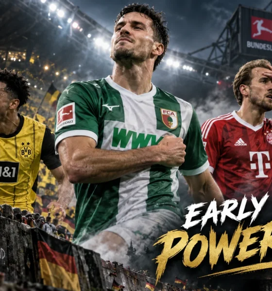 Bundesliga players in action as Bayern Munich drop points, Borussia Dortmund recover to win and Augsburg move top after Matchday 2.