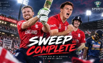 Jos Buttler celebrates an unbeaten 62 as England complete a 3-0 T20I series sweep over Sri Lanka at Old Trafford.