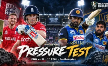 Harry Brook and Jos Buttler represent England opposite Charith Asalanka and Wanindu Hasaranga of Sri Lanka ahead of the 2026 T20I series opener in Southampton.