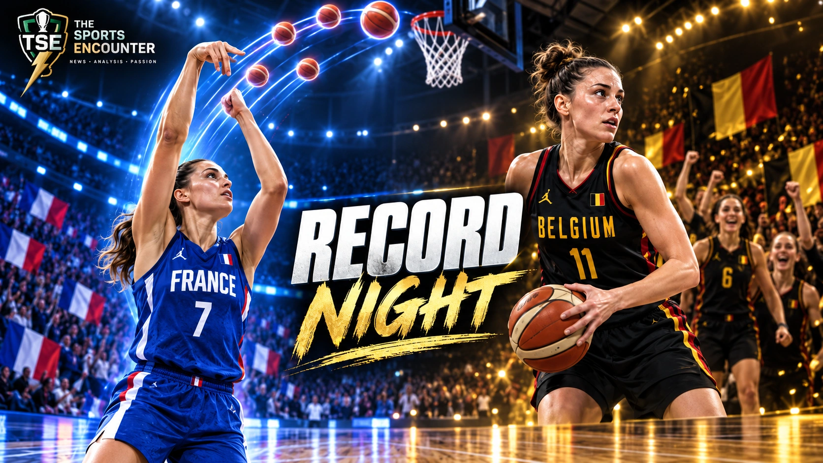 France players celebrate a record 22 three-pointers at the FIBA Women’s World Cup 2026 as Belgium also advances after beating Australia.