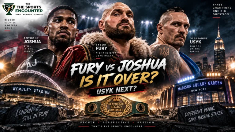 Tyson Fury, Anthony Joshua and Oleksandr Usyk featured in a heavyweight boxing graphic as Fury claims the Joshua fight is off and calls for a Usyk trilogy.