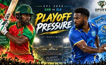 Guyana Amazon Warriors and Saint Lucia Kings prepare for a crucial CPL 2026 match at Providence with major playoff implications for the remaining contenders.