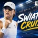 Iga Swiatek celebrates at the 2026 US Open after beating Nadia Podoroska in straight sets and extending her streak to 27 consecutive Grand Slams reaching at least the third round.