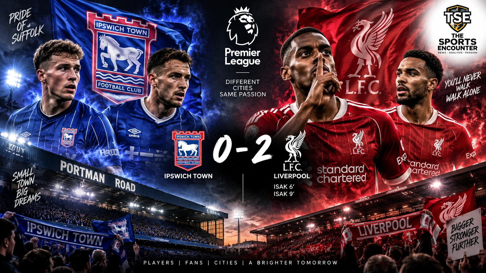 Alexander Isak celebrates after scoring twice for Liverpool in a 2-0 Premier League win over Ipswich Town at Portman Road.