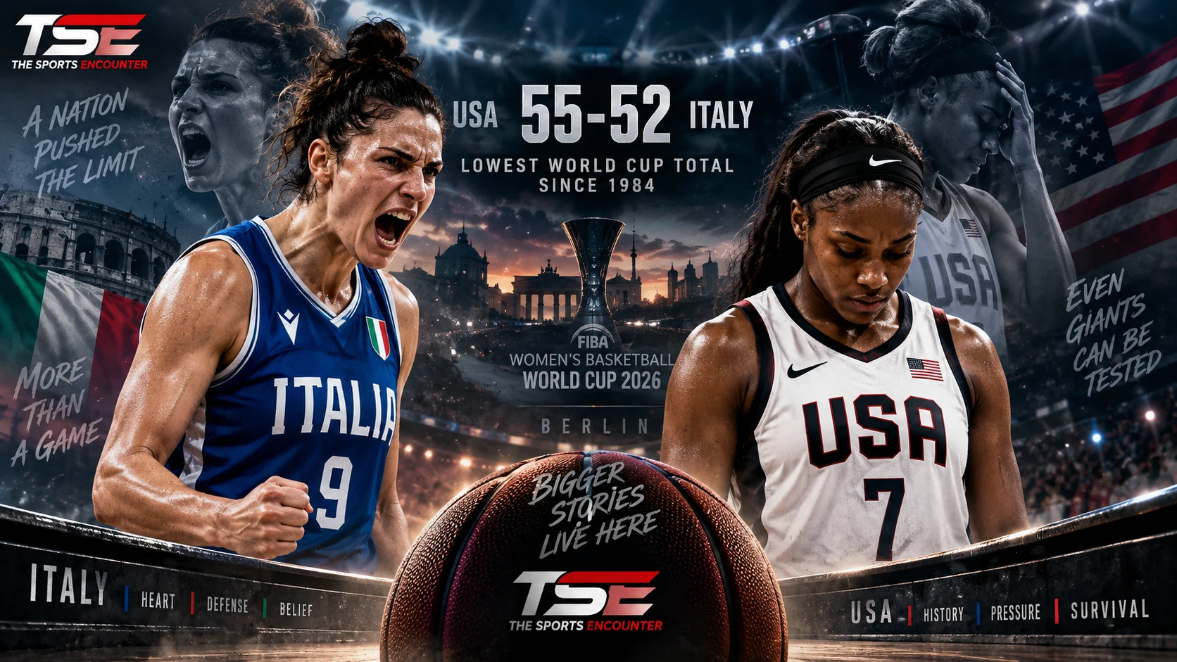 Team USA battle Italy in a tense FIBA Women’s Basketball World Cup 2026 game in Berlin, where the Americans escaped 55-52 after being held to their lowest World Cup total since 1984.
