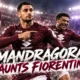 Rolando Mandragora celebrates after scoring against former club Fiorentina in Torino’s 2-1 Serie A comeback win at the Stadio Artemio Franchi.