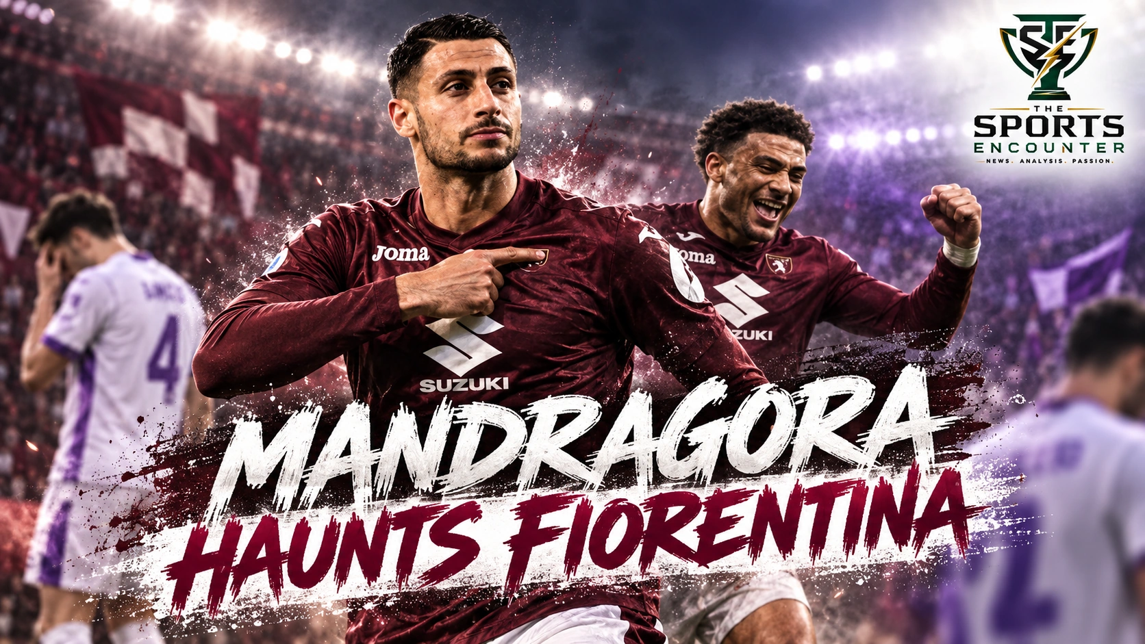 Rolando Mandragora celebrates after scoring against former club Fiorentina in Torino’s 2-1 Serie A comeback win at the Stadio Artemio Franchi.