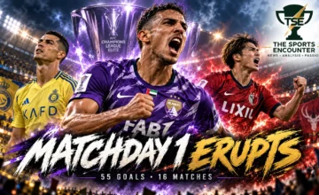 AFC Champions League Elite Matchday 1 featured image highlighting Al Ain’s 4-0 win over Al Nassr, Kashima Antlers’ 7-1 victory and 55 goals across 16 matches.