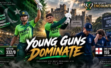 Usman Khan and Farhan Yousaf celebrate after leading Pakistan U19 to a dominant 177-run win over England U19 at Arundel.