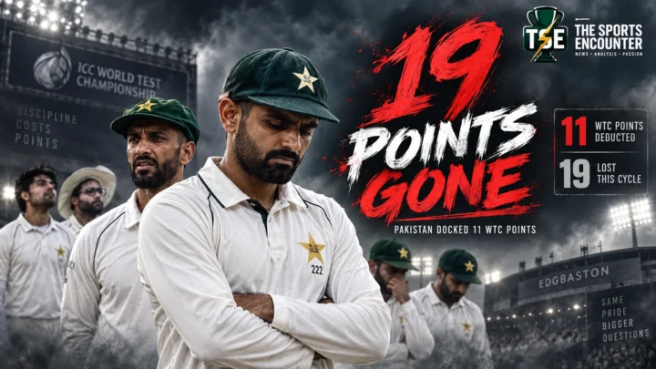 Pakistan Test players look dejected at Edgbaston after an 11-point World Test Championship deduction for a slow over-rate against England.