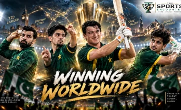 Pakistani T20 stars Shadab Khan, Sufyan Moqim, Maaz Sadaqat and Saim Ayub in franchise cricket action during major 2026 title runs.
