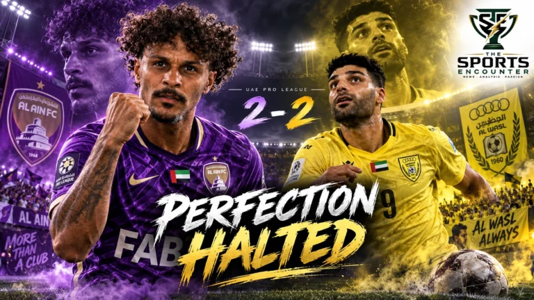 Valentino Lazaro celebrates after scoring Al Ain’s late equalizer in a 2-2 UAE Pro League draw with Al Wasl.