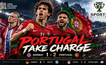 João Félix and Gonçalo Ramos celebrate Portugal's 2-1 UEFA Nations League victory over Erling Haaland's Norway in Oslo.
