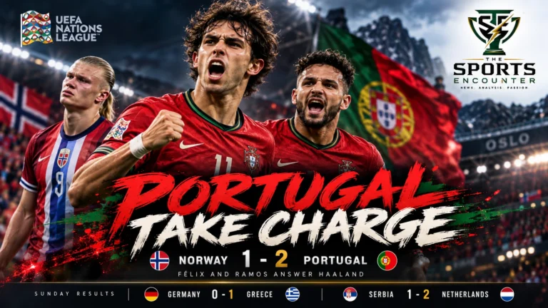 João Félix and Gonçalo Ramos celebrate Portugal's 2-1 UEFA Nations League victory over Erling Haaland's Norway in Oslo.