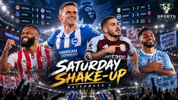 Brighton celebrate their 3-0 win over Arsenal alongside Aston Villa and Coventry City after a dramatic Premier League Matchweek 5.