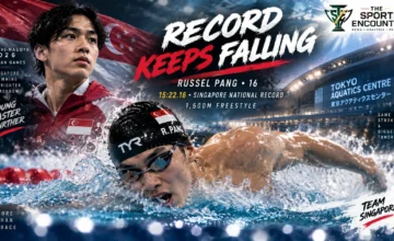 Singapore's 16-year-old Russel Pang races in the men's 1,500m freestyle at the Tokyo Aquatics Centre during the Aichi-Nagoya 2026 Asian Games.