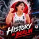 Saki Hayashi celebrates during Japan’s FIBA Women’s Basketball World Cup 2026 win over Mali after setting the single-game three-point record.