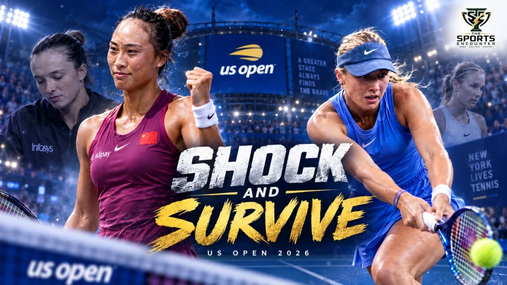 Qinwen Zheng celebrates her comeback win over Iga Swiatek while Mirra Andreeva advances past Anastasia Potapova at the 2026 US Open.