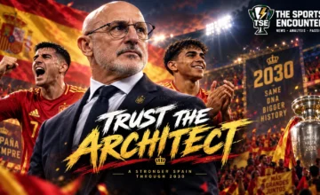 Luis de la Fuente celebrates with Spain’s players after their 2026 World Cup triumph as the national coach prepares to extend his contract through the 2030 World Cup.