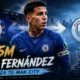 Enzo Fernández pictured in a deadline-day transfer graphic linking Chelsea and Manchester City after a £125 million agreement.