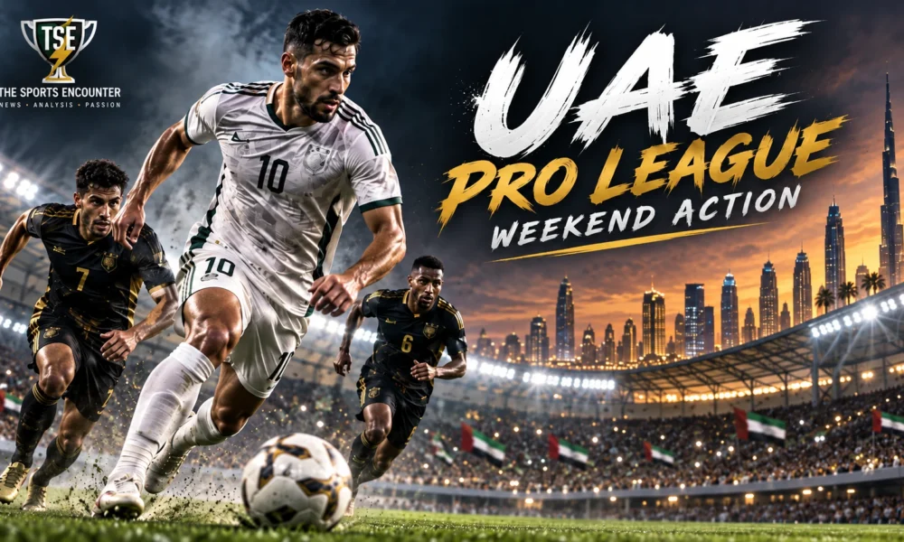 UAE Pro League players competing under stadium lights during a weekend of league action featuring key results, standout performances and changes in the standings.