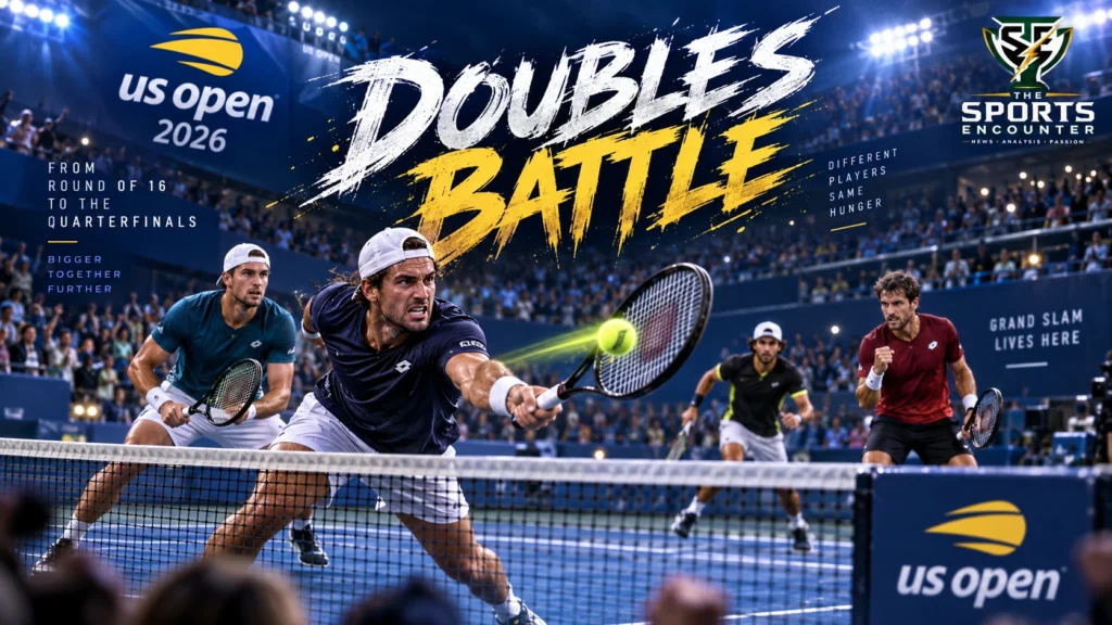 Leading men’s doubles teams compete at the 2026 US Open as the tournament moves from the Round of 16 into the quarterfinals in New York.