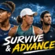 Naomi Osaka, Madison Keys and Karen Khachanov featured in a cinematic US Open 2026 graphic highlighting dramatic comeback wins, Felix Auger-Aliassime’s exit and rain disruption in New York.