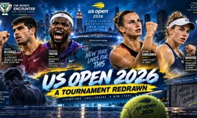 Carlos Alcaraz, Frances Tiafoe, Aryna Sabalenka and Linda Noskova headline the US Open 2026 quarterfinal race after major wins and high-profile exits in New York.