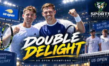 Christian Harrison and Neal Skupski celebrate their 2026 US Open men’s doubles title at Arthur Ashe Stadium after beating Kevin Krawietz and Tim Puetz in straight sets.