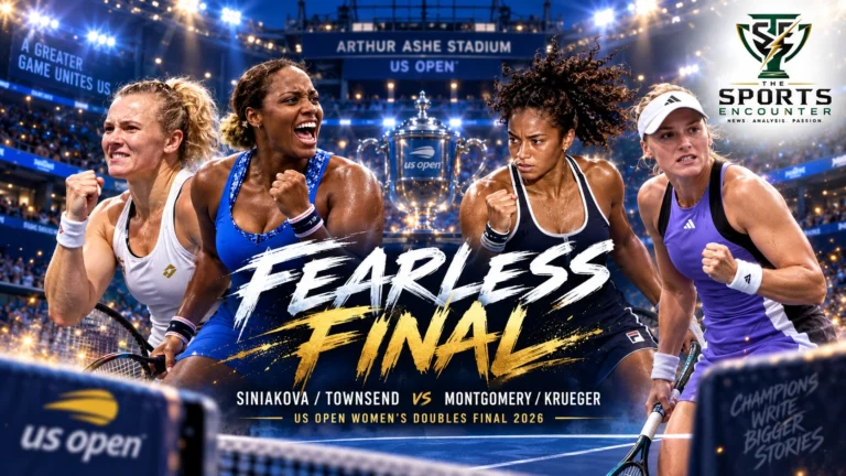 Katerina Siniakova and Taylor Townsend face Robin Montgomery and Ashlyn Krueger ahead of the 2026 US Open women’s doubles final at Arthur Ashe Stadium in New York.