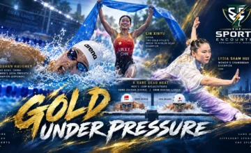 Siobhan Haughey celebrates her defended 200m freestyle title alongside Asian Games champions Lin Xinyu and Lydia Sham, with Dong Zhihao and Shin Ohashi sharing breaststroke gold.