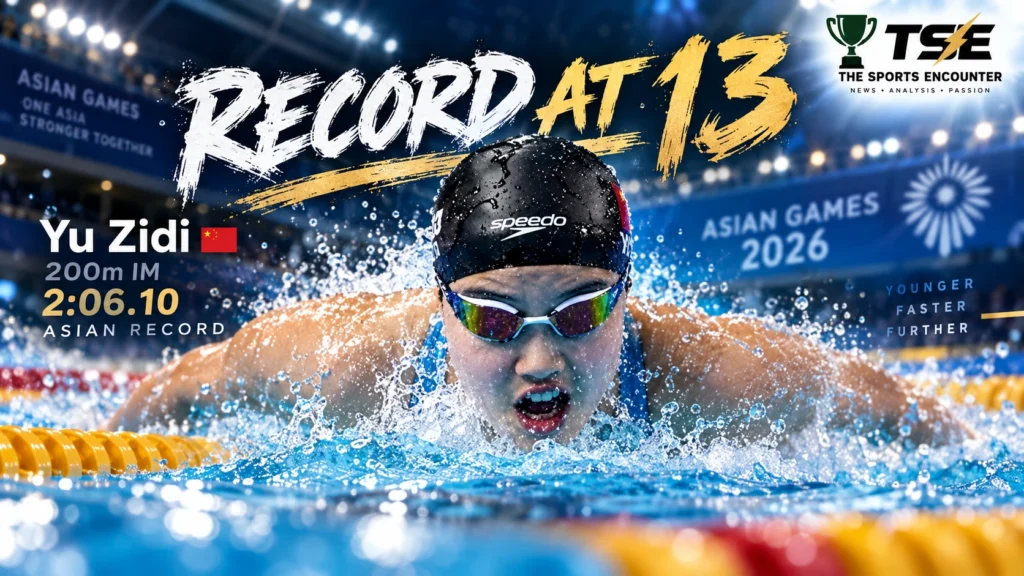 Yu Zidi races in the women’s 200m individual medley after breaking the Asian and world junior records at the 2026 Asian Games in Tokyo.