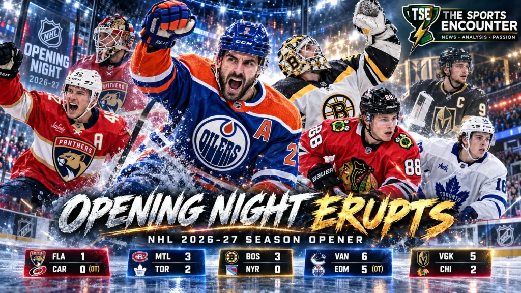 Evan Bouchard, Gustav Forsling, Gavin McKenna, Jeremy Swayman and Patrick Kane represent the biggest stories from NHL opening night 2026.