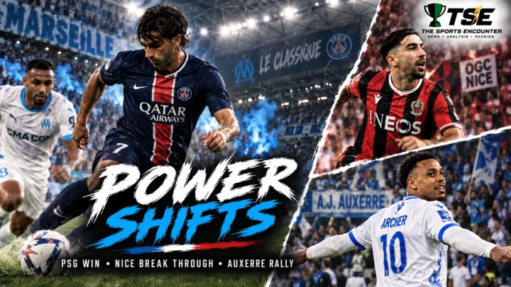 Ferran Torres and Marquinhos feature after PSG’s Le Classique win alongside OGC Nice and Auxerre players celebrating key Ligue 1 Matchday 5 victories.