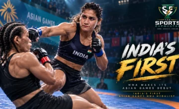 Suchika Tariyal competes in women’s traditional 60kg MMA at the 2026 Asian Games after winning India’s first medal in the sport.