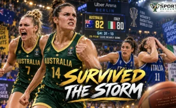 Australia hold off Italy 82-80 after a dramatic 31-point fourth-quarter comeback attempt at the FIBA Women’s Basketball World Cup 2026 in Berlin.