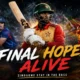 Namibia and Zimbabwe cricketers in action during Match 5 of the 2026 Africa T20I Tri-Series in Windhoek, where Zimbabwe won by five wickets to keep their final qualification hopes alive.