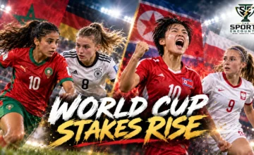 Morocco's Hiba Youssoufi and Germany's Johanna Hebben alongside DPR Korea striker Yu Jong-hyang during the October 2026 FIFA U-17 Women's World Cup group stage.