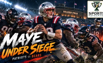 New England Patriots quarterback Drake Maye preparing to face the Chicago Bears with replacement offensive linemen Walter Rouse and Matt Pryor following injuries to both starting guards.