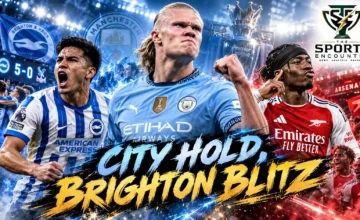 Diego Gómez celebrates Brighton's 5-0 win over Crystal Palace, alongside Erling Haaland and Arsenal's Noni Madueke representing the decisive stories of Premier League Matchweek 7 in October 2026.
