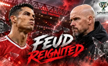 Erik ten Hag and Cristiano Ronaldo pictured during their time together at Manchester United in 2022, illustrating their renewed dispute over player preparation, managerial authority and the club's leadership.