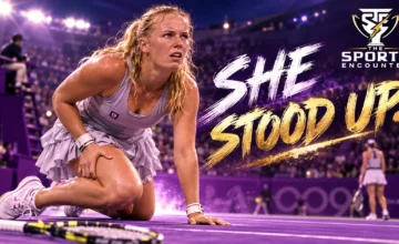 Caroline Wozniacki struggles with severe leg cramps during her October 29, 2009, WTA Championships victory over Vera Zvonareva in Doha.