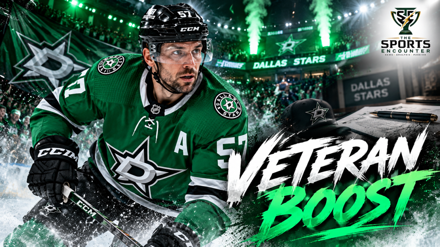 David Perron in an NHL hockey uniform, representing his arrival at the Dallas Stars on a one-year contract for the 2026-27 season.