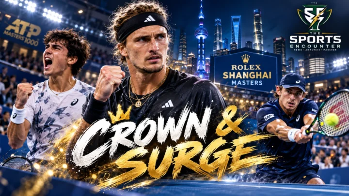 Alexander Zverev competing against Alexander Bublik and Arthur Gea celebrating his victory over Jakub Mensik at the 2026 Shanghai Masters.