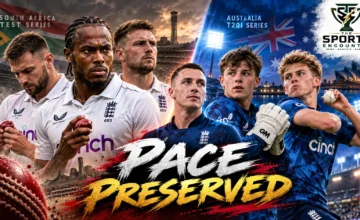 England fast bowlers Jofra Archer, Gus Atkinson and Josh Tongue feature alongside young prospects Thomas Rew and Eddie Jack in a graphic about England's Australia T20I squad and South Africa Test preparations.