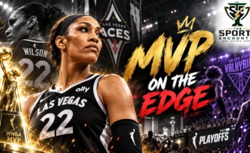 A’ja Wilson of the Las Vegas Aces, winner of a record fifth WNBA MVP award in 2026, ahead of the playoff elimination game against the Golden State Valkyries.