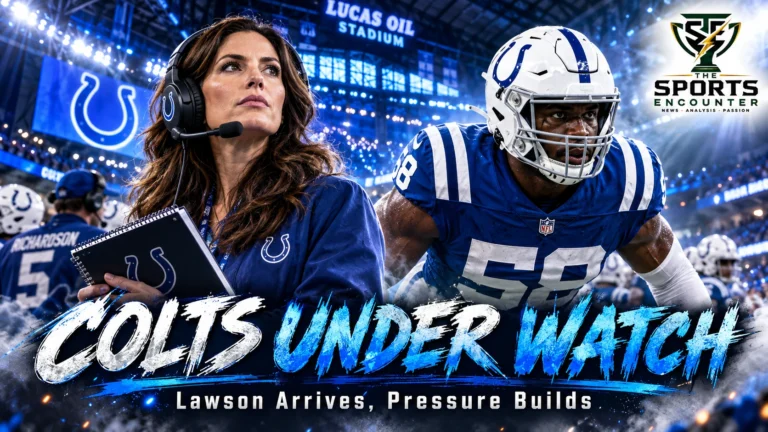 Colts owner Carlie Irsay-Gordon watches from the sideline as veteran defensive end Carl Lawson joins Indianapolis ahead of its Week 5 game against Pittsburgh.