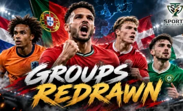 Goncalo Ramos, Joshua Zirkzee, Rasmus Hojlund and Troy Parrott feature in a UEFA Nations League October 4, 2026 results graphic.